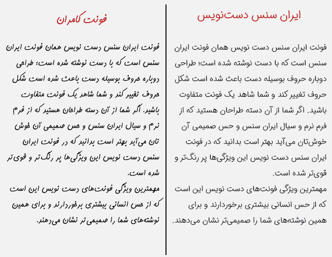 فونت ایران دست نویس IRAN-SansDS font