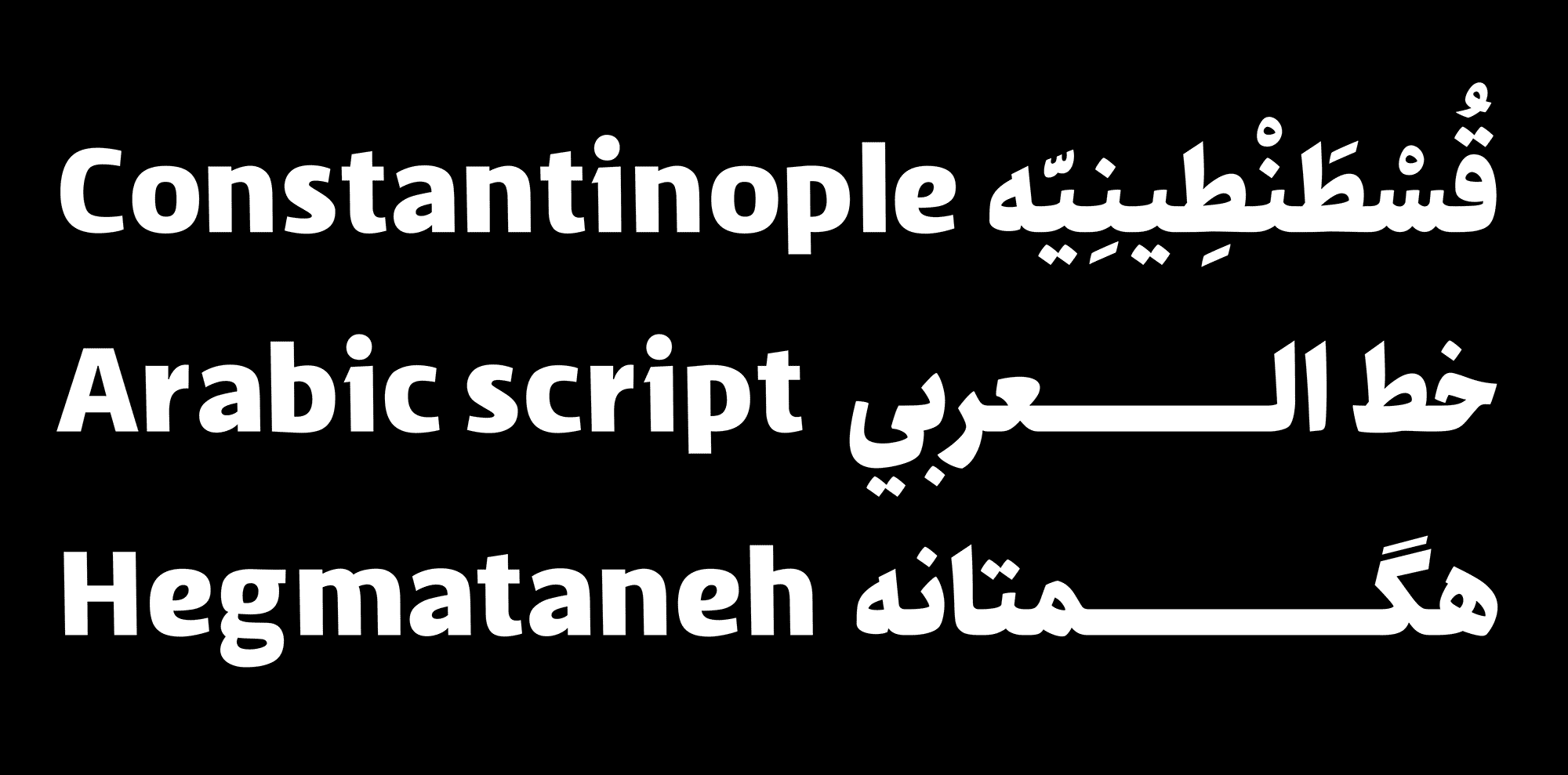 Damavand Multi script specimen 21